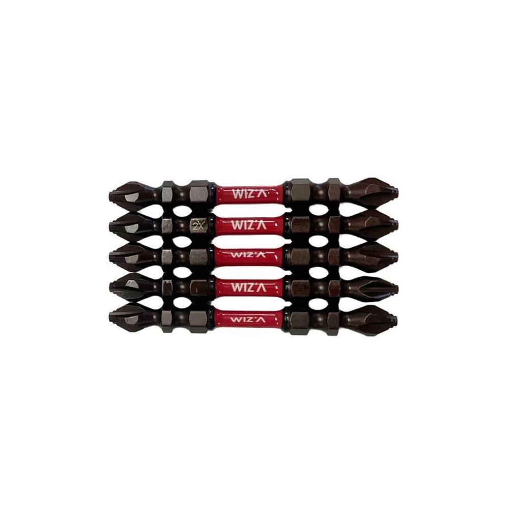 WIZ'A ウィザ ギザスボトーションビット +2&times;&phi;3.8&times;65mm 5本入 WZST5P2065, 両頭トーションビット, 5本入り