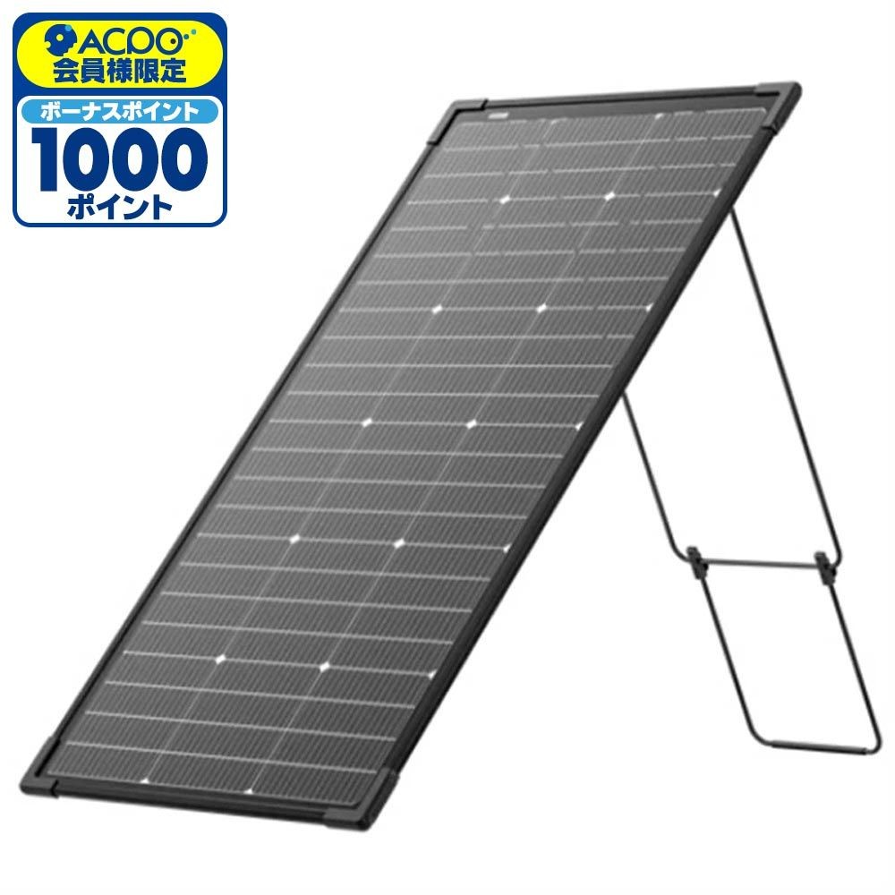 エコフロー EcoFlow 125W 両面ソーラーパネル EFSOLAR125W, ブラック, 幅612mm&times;奥行1154mm&times;高さ22mm