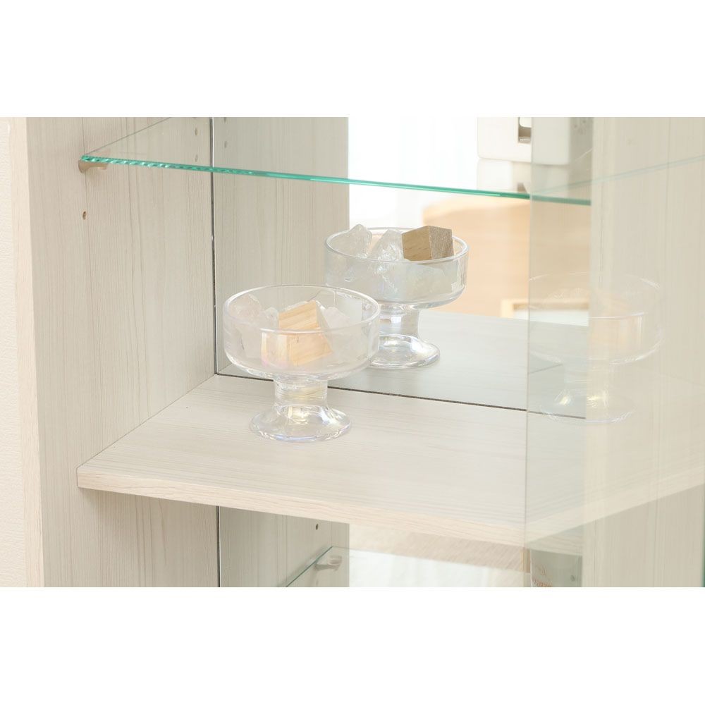 不二貿易 コレクションシェルフ　クレール　ハイ　ホワイトウォッシュ【メーカー直送・代引不可】, ホワイト, 幅360mm&times;奥行265mm&times;高さ890mm