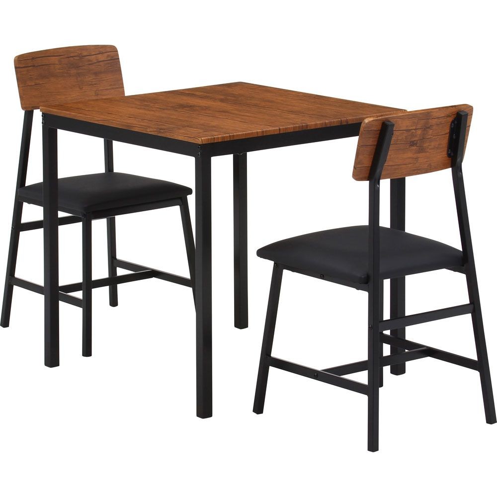 不二貿易 マリー　ダイニングセット３点　ヴィンテージ【メーカー直送・代引不可】, ブラウン, 幅700mm&times;奥行700mm&times;高さ720mm