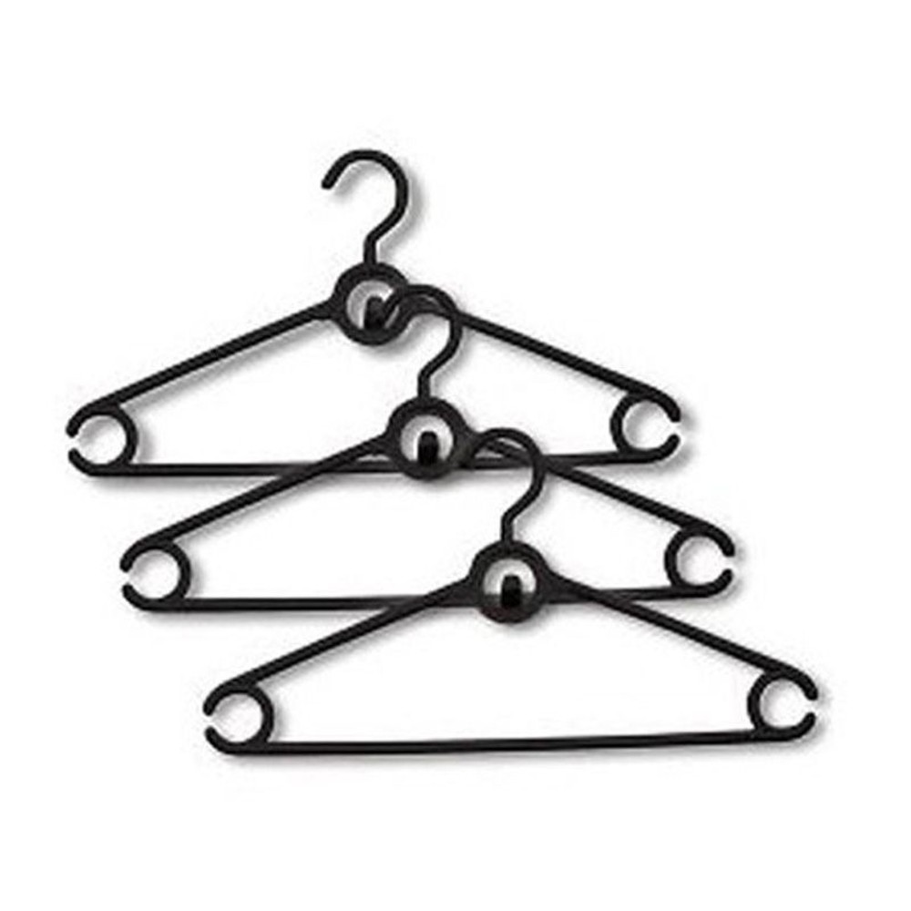 サワフジ　スイングハンガーＬ　3Ｐ　ＢＫ, ブラック, 3本入り