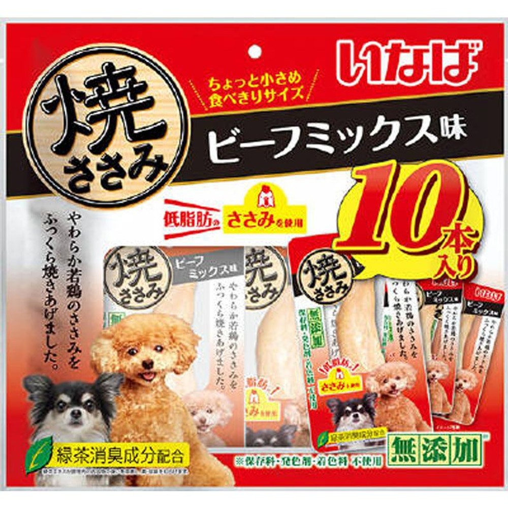いなば 焼ささみ ビーフミックス味 10本, ビーフミックス味, 10本入り