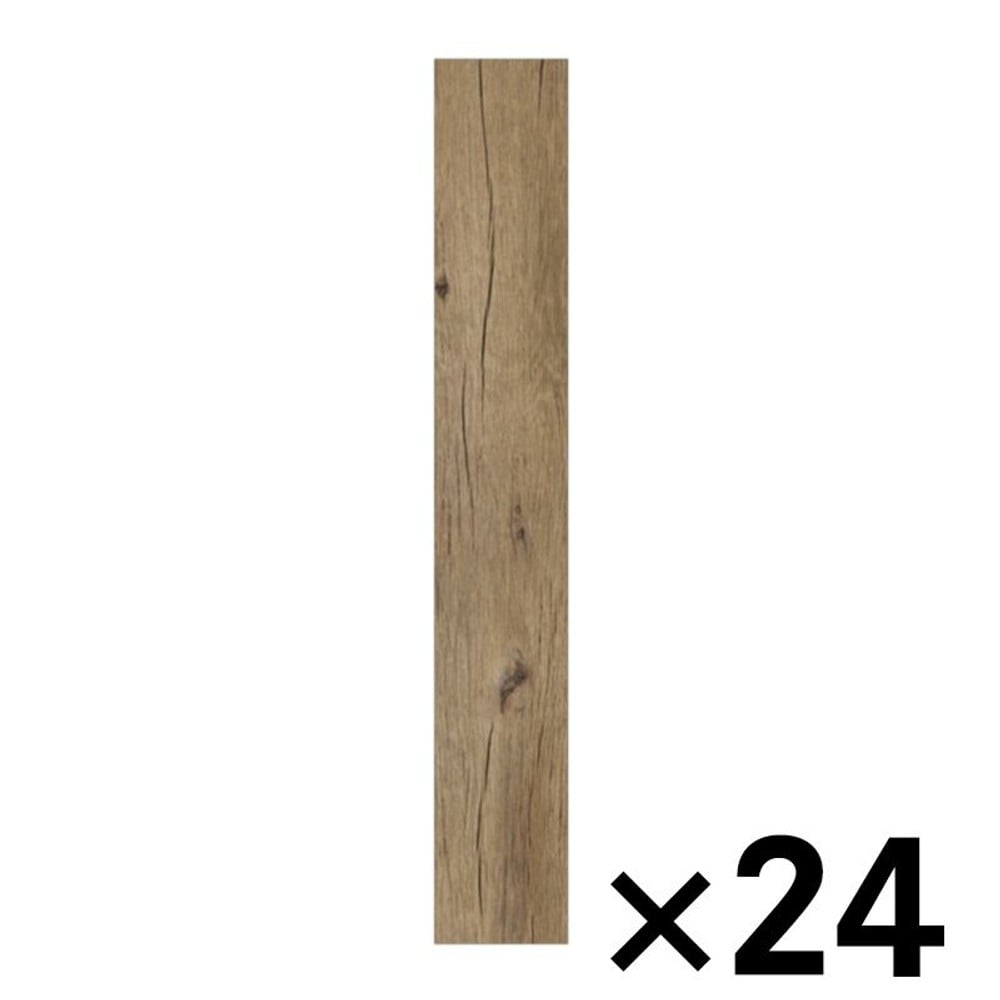 ゆかペタ107　ヴィンテージ古木ブラウン 約15&times;90ｃｍ &times;24枚セット, ヴィンテージブラウン, 約15&times;90ｃｍ