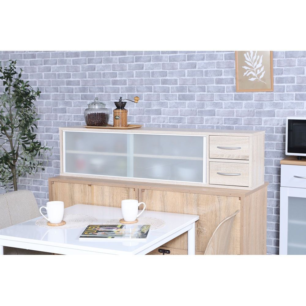 不二貿易 カウンター上収納ラック　１２０幅　オーク【メーカー直送・代引不可】, オーク, 幅1200mm&times;奥行265mm&times;高さ290mm