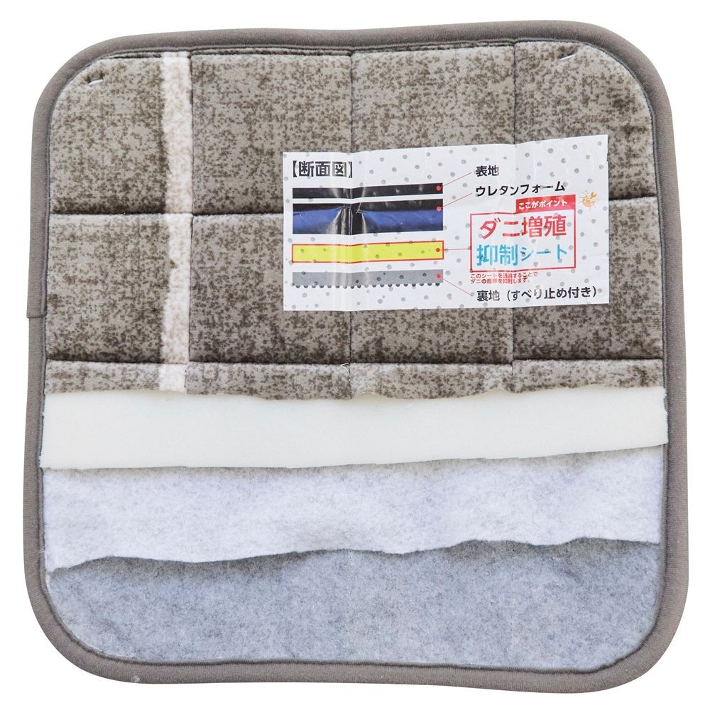 WIZ'A　ウィザ　ダニの増殖を抑制するラグ　２２０Ｘ２２０　ＧＹ　２５幾何, グレー, 220&times;220cm