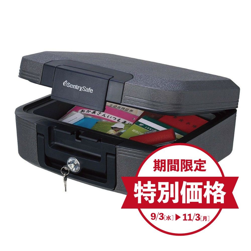 【期間限定特別価格】セントリー ポータブル耐火・防水保管庫 CHW20101, チャコールグレー, 容量：約7.8L