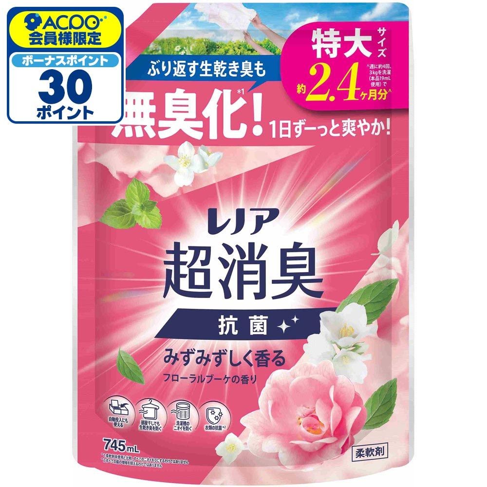 レノア超消臭 みずみずしく香る フローラルブーケ 詰替 特大 745ml, フローラルブーケ, 745ml