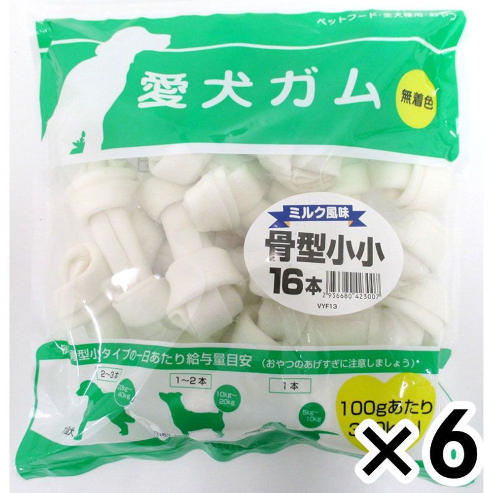 愛犬ガム　ミルク風味　骨型　小小16本 &times;6個セット, その他カラー１, その他サイズ１