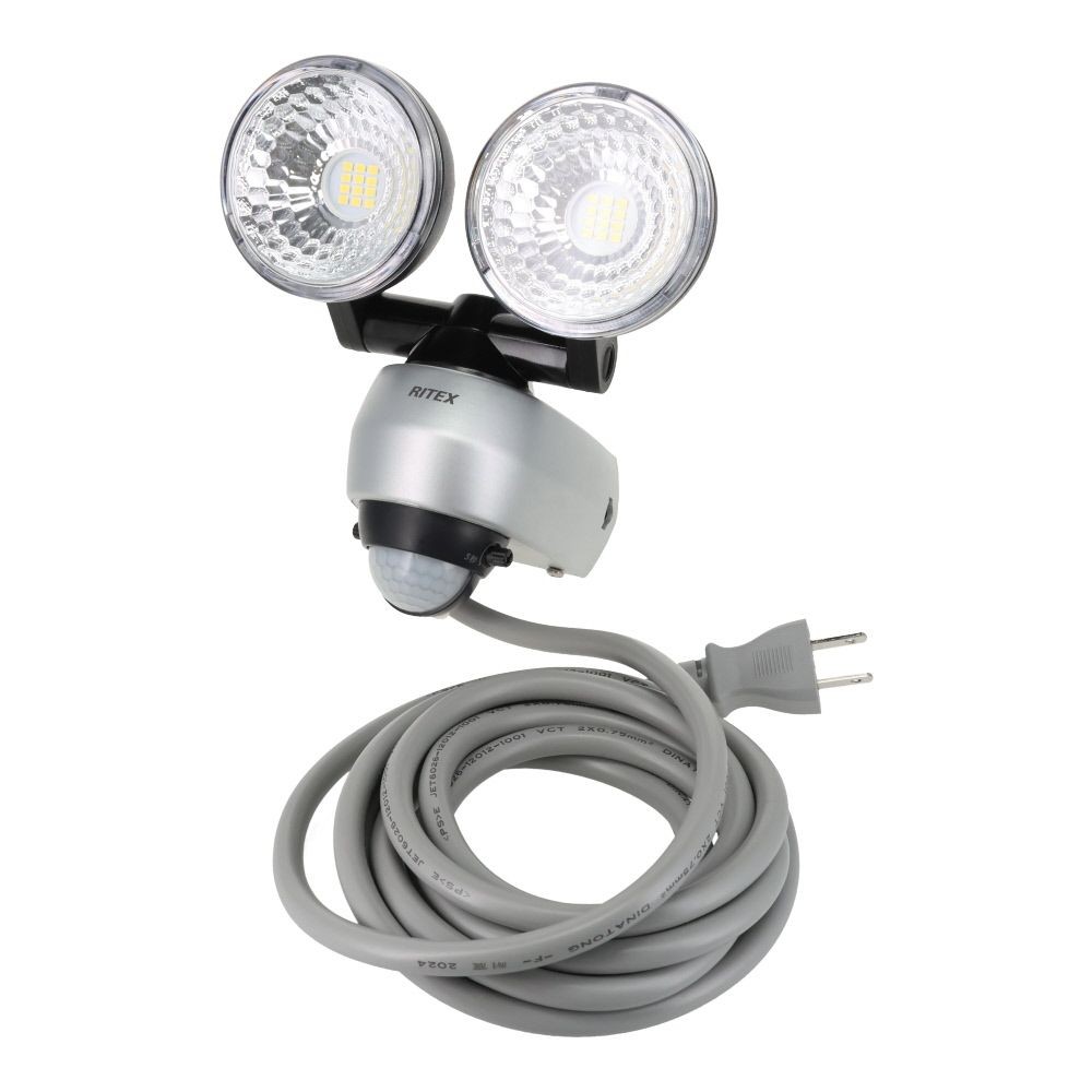 ７．５Ｗ&times;２灯　LEDセンサーライト　コンセント式　ＬＡＬー３１５, ホワイト, LAL-315