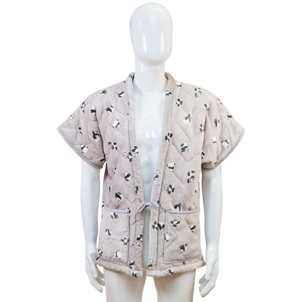 WIZ'A　ウィザ　アニマル柄はんてん, グレー, 85&times;75cm