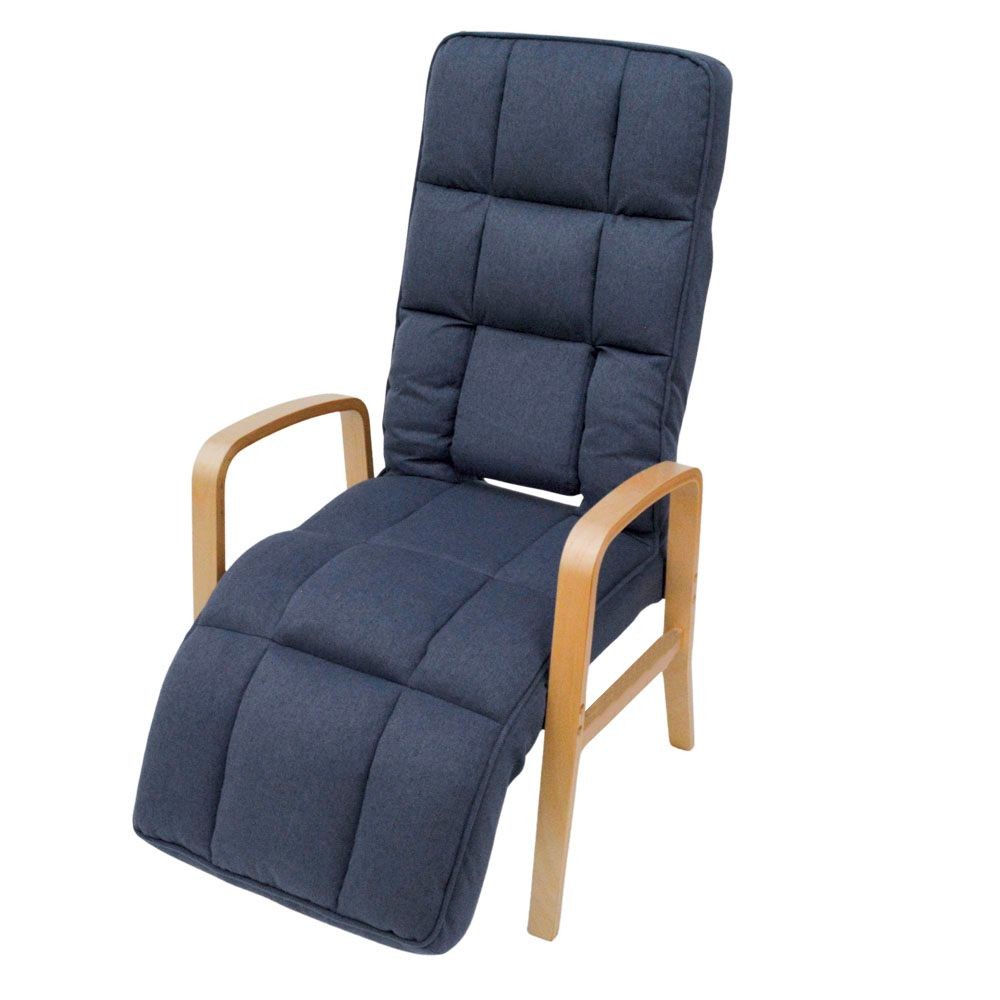 腰楽脚楽リラックスチェア, ネイビー, 幅910mm×奥行535mm×高さ380mm