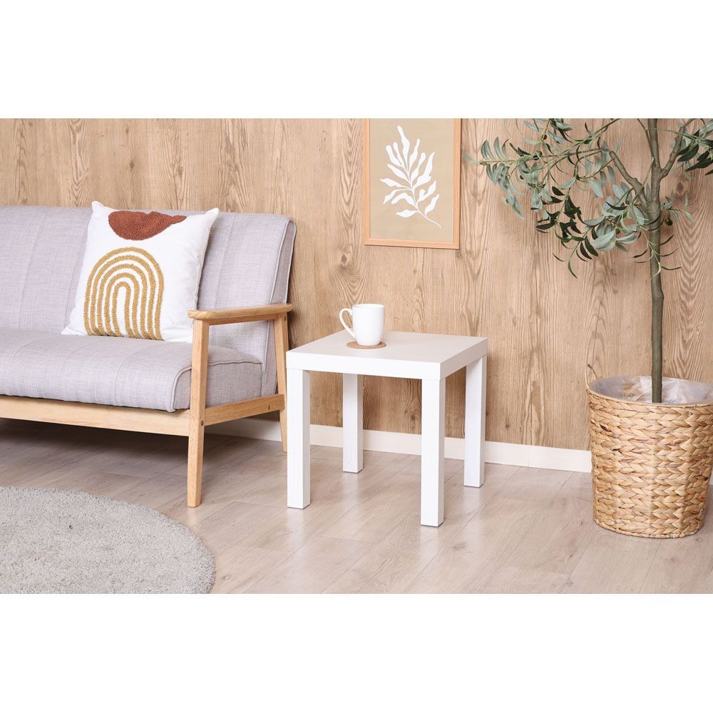 不二貿易 キューブテーブル　４０&times;４０　ホワイトウォッシュ【メーカー直送・代引不可】, ホワイト, 幅400mm&times;奥行400mm&times;高さ400mm