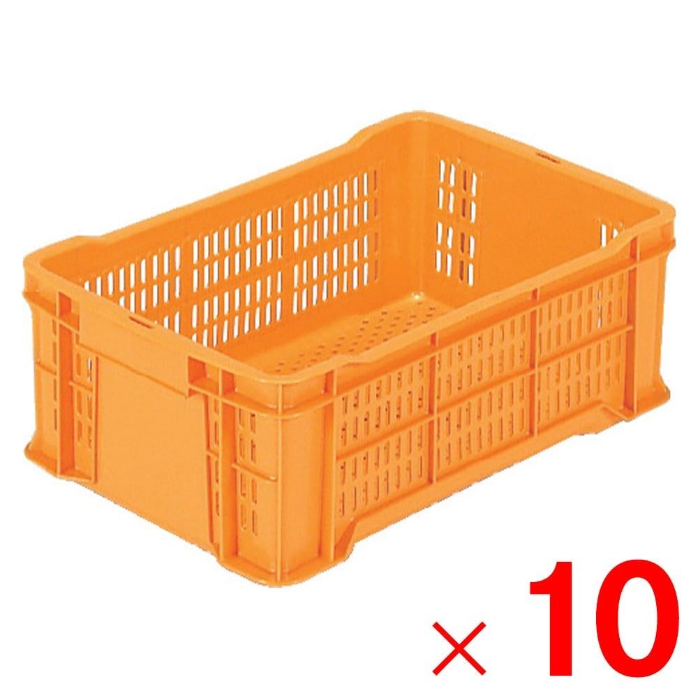 サンコー サンテナー B#21M PP オレンジ 101914-00 ×10個セット【メーカー直送・代引不可】【法人限定】, オレンジ, 10P