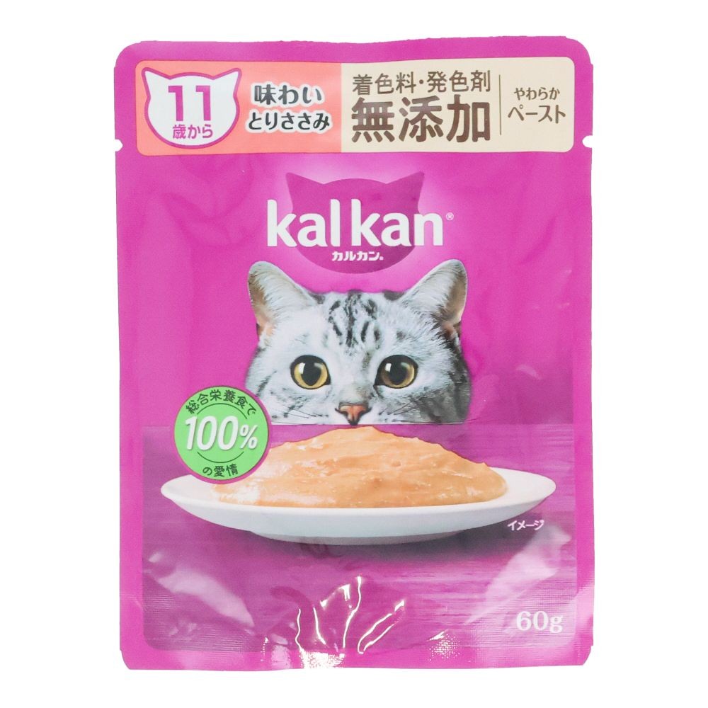 カルカンパウチ　１１歳から　ペースト　とりささみ　無添加, １１歳から　とりささみ　無添加, 60g