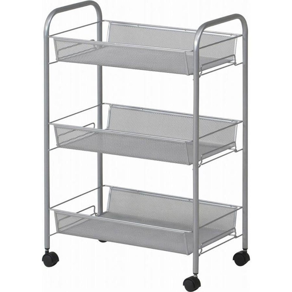 メッシュ　トローリー3段 【メーカー直送 代引不可】, ホワイト, 3段