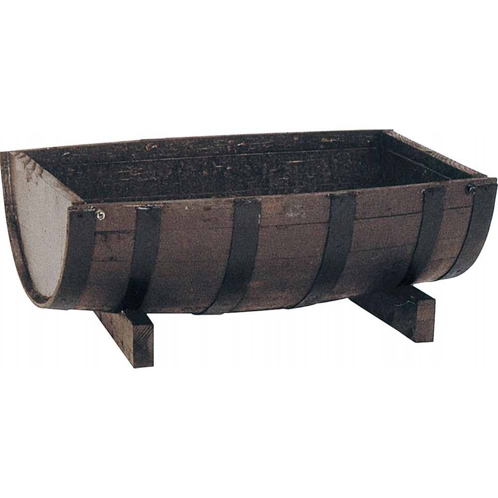 ウイスキー樽プランター　GE-1　舟型63　ナチュラル　【メーカー直送・代引不可】【北海道・沖縄・離島除く】, ナチュラル, 舟型63