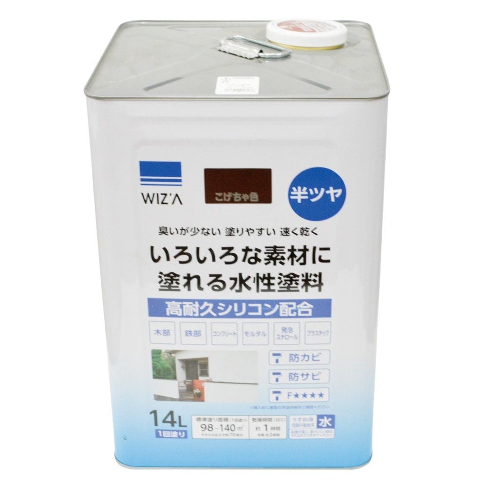 ウィザ WIZ'A　水性半つや多用途塗料　１４Ｌ, 白, 14L