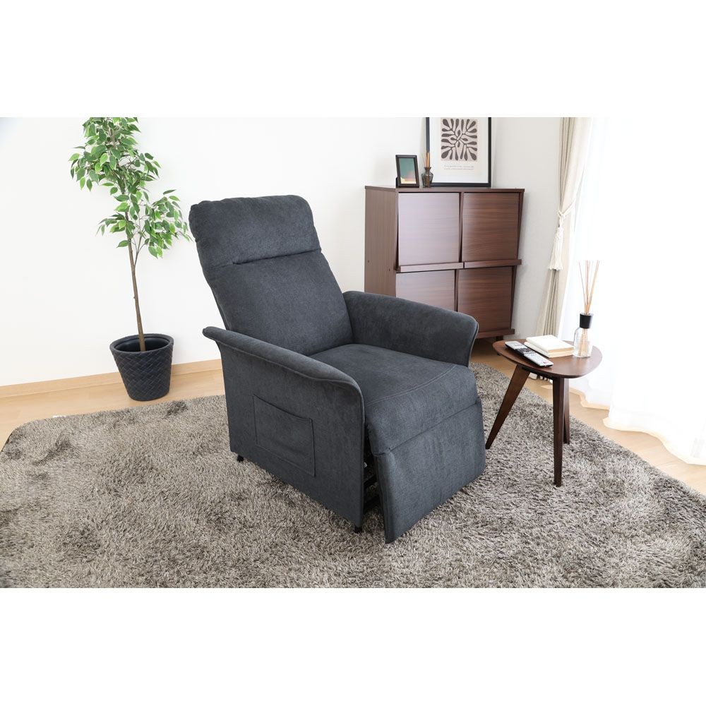 不二貿易 電動リクライナー　ＳＩＭＰＬＥ　１Ｐ　ＦＢ１０２　ＢＫ【メーカー直送・代引不可】, ブラック, 幅770mm&times;奥行820mm&times;高さ1040mm