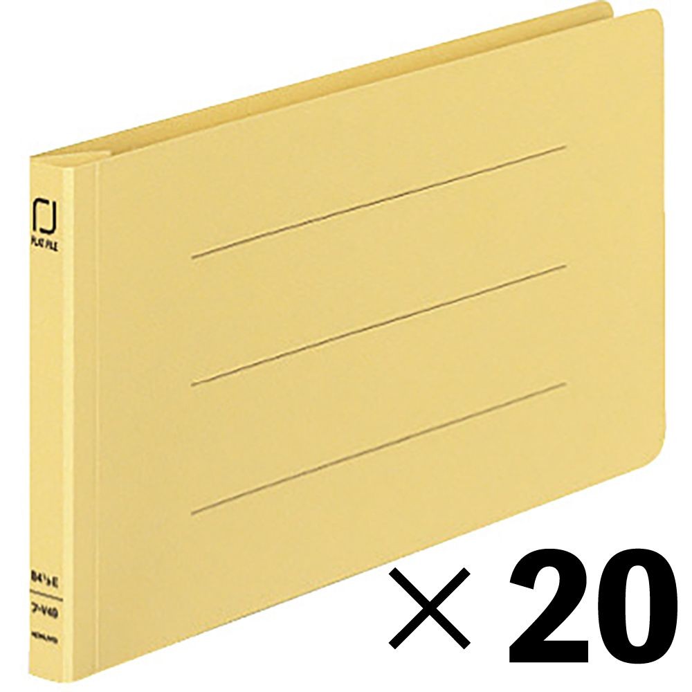 【20冊セット】コクヨ　統一伝票用フラットファイル　イエロー　フーＶ４９Y【メーカー直送・代引不可】, イエロー, B4 1/3-E