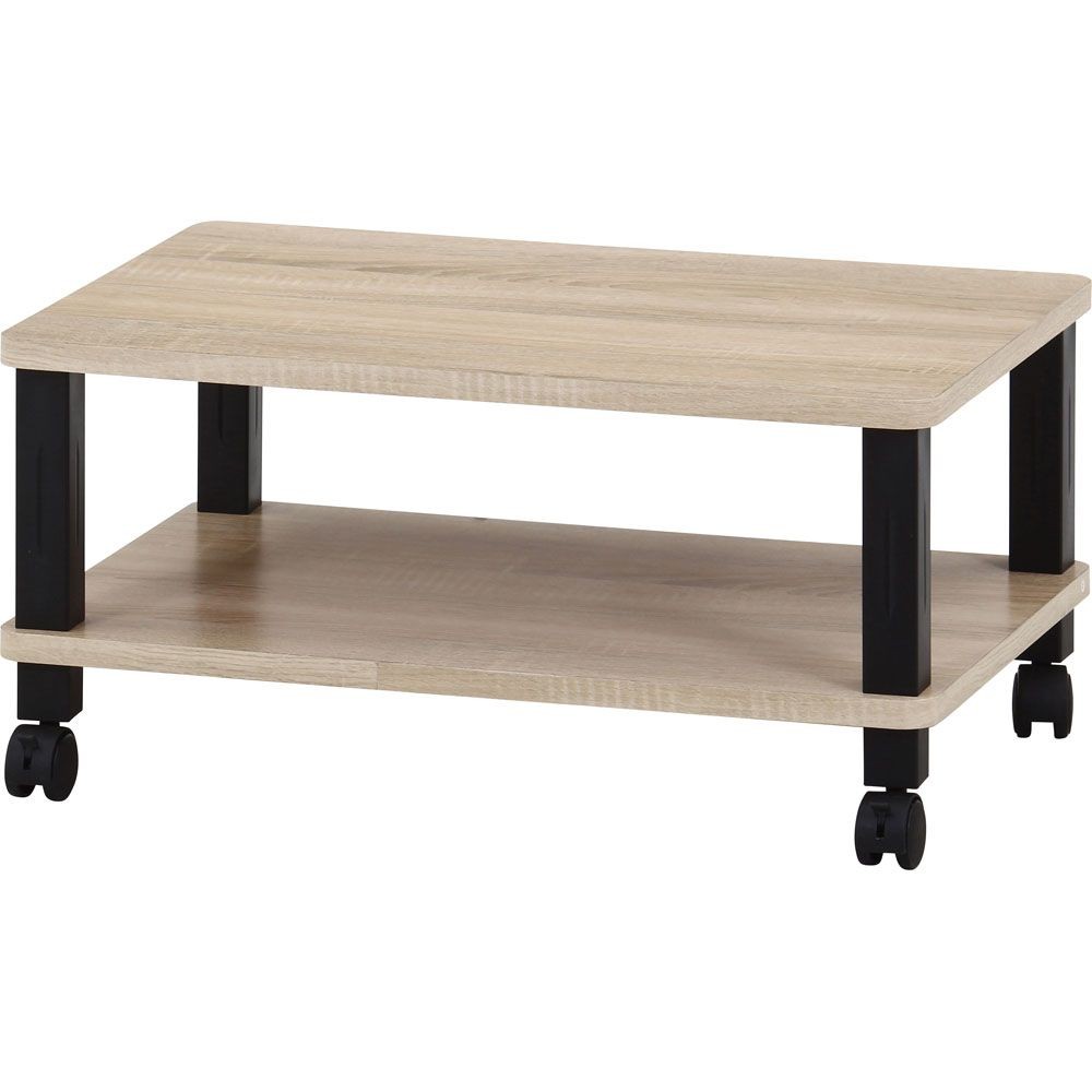 不二貿易 フィット　マルチテーブル（キャスター付）　オーク【メーカー直送・代引不可】, オーク, 幅595mm&times;奥行390mm&times;高さ285mm