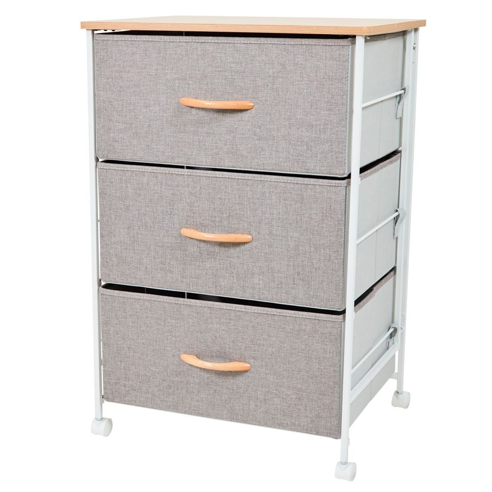 組立簡単ファブリックチェスト４８幅３段, ブラウン, 3段