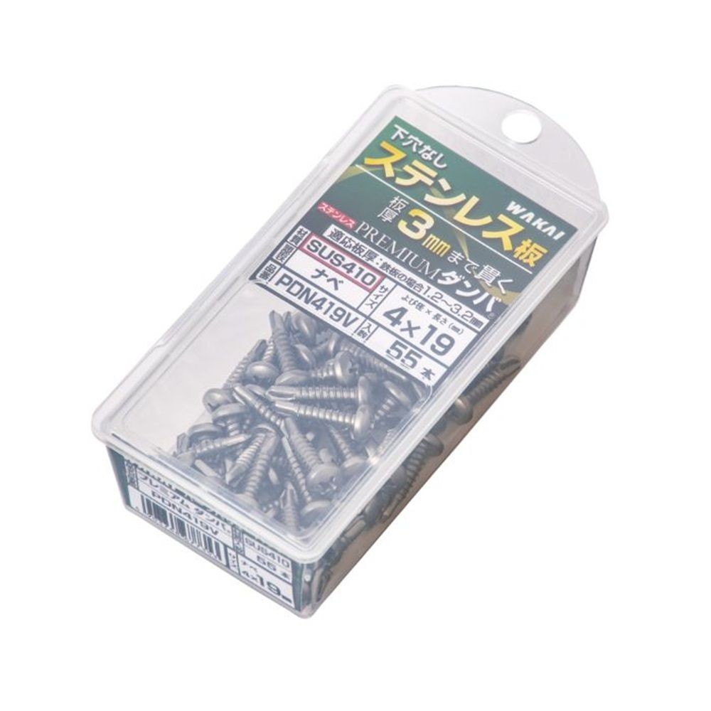 セルフドリルネジ プレミアムダンバ  ナベ頭  4&times;19 PDN419V, シルバー, よび径4mm&times;長さ19mm