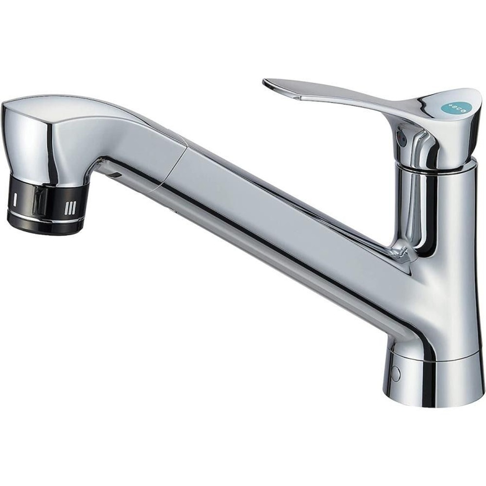 サンエイ SANEI シングル混合栓 ファインバブル付 キッチン用 K87121ET6JV-13, メッキ, K87121ET6JV