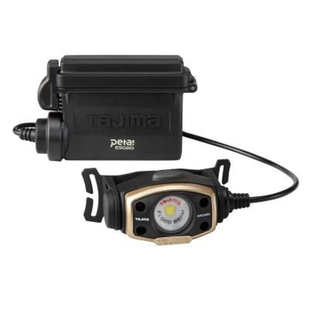 TAJIMA（タジマ） 　ヘッドライト ED 500lm フラッド照射 3730セット　LE-E502D-SP, ブラック, 500lm
