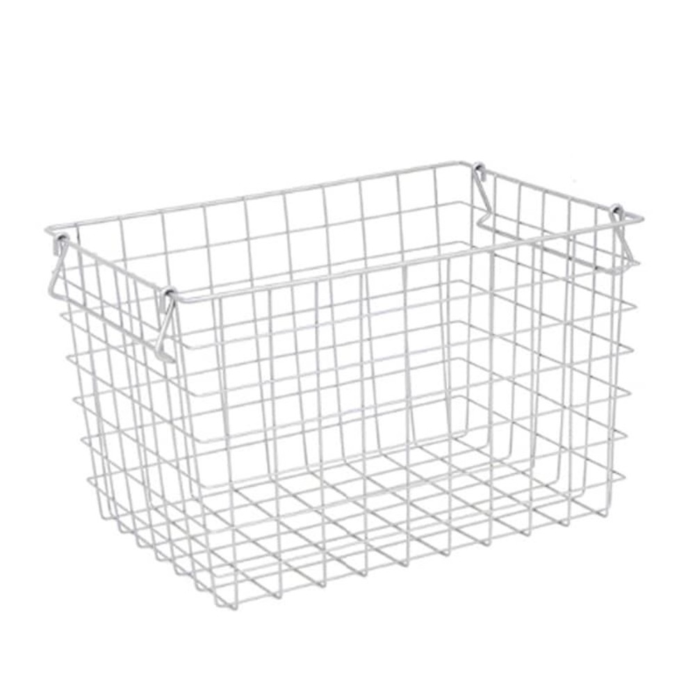 積み重ねできるワイヤーバスケット　シルバー, シルバー（M）, Mサイズ