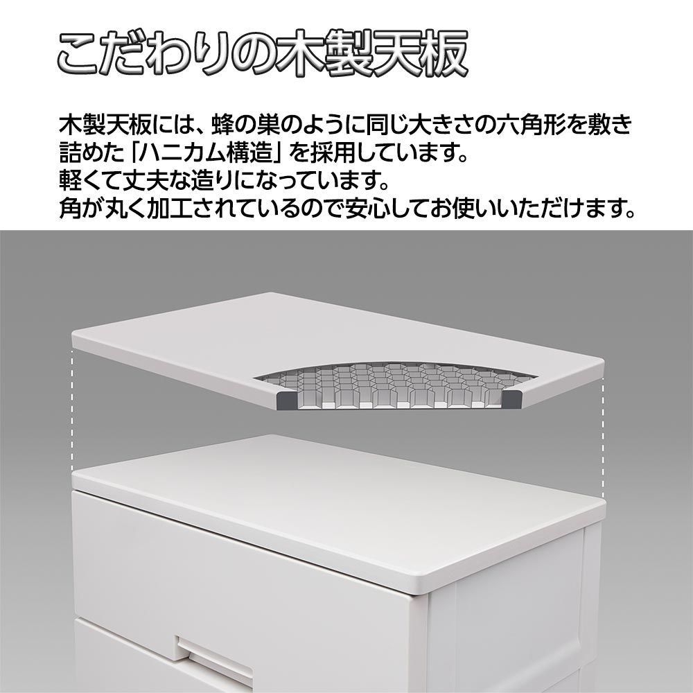 フィッツチェスト4段 幅65×奥41×高85cm 6504 ホワイト