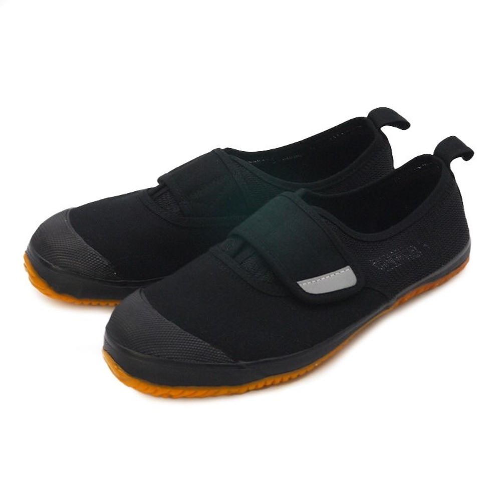 先芯入りワンタッチベルトシューズ　黒, BK（24.5）, 24.5cm