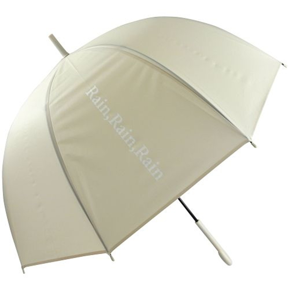 ドーム型ビニール傘, ベージュ, -