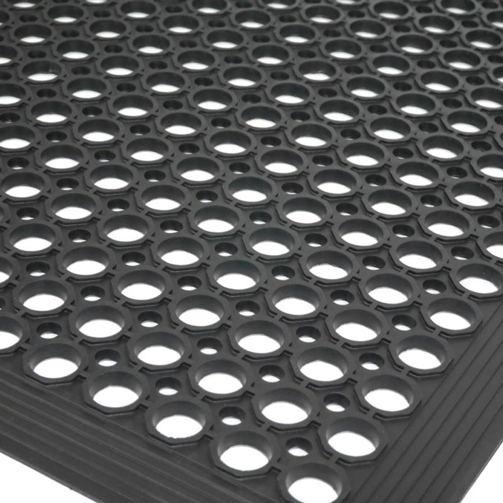 スベリ止め穴あきゴムマット, BK（91&times;152cm）, 91&times;152cm