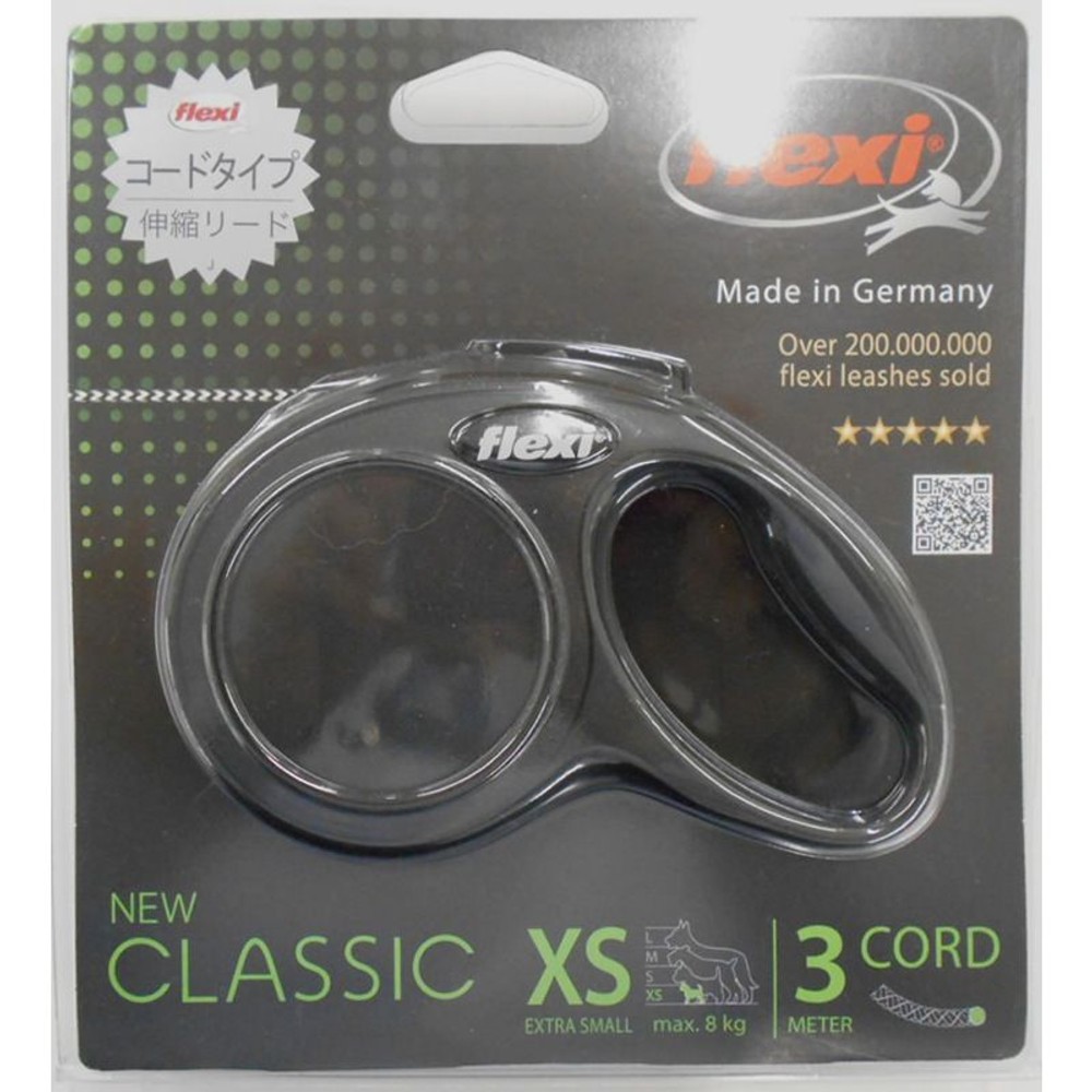 Flexi　ニュークラシックコードXS　3m, ブラック, XSサイズ