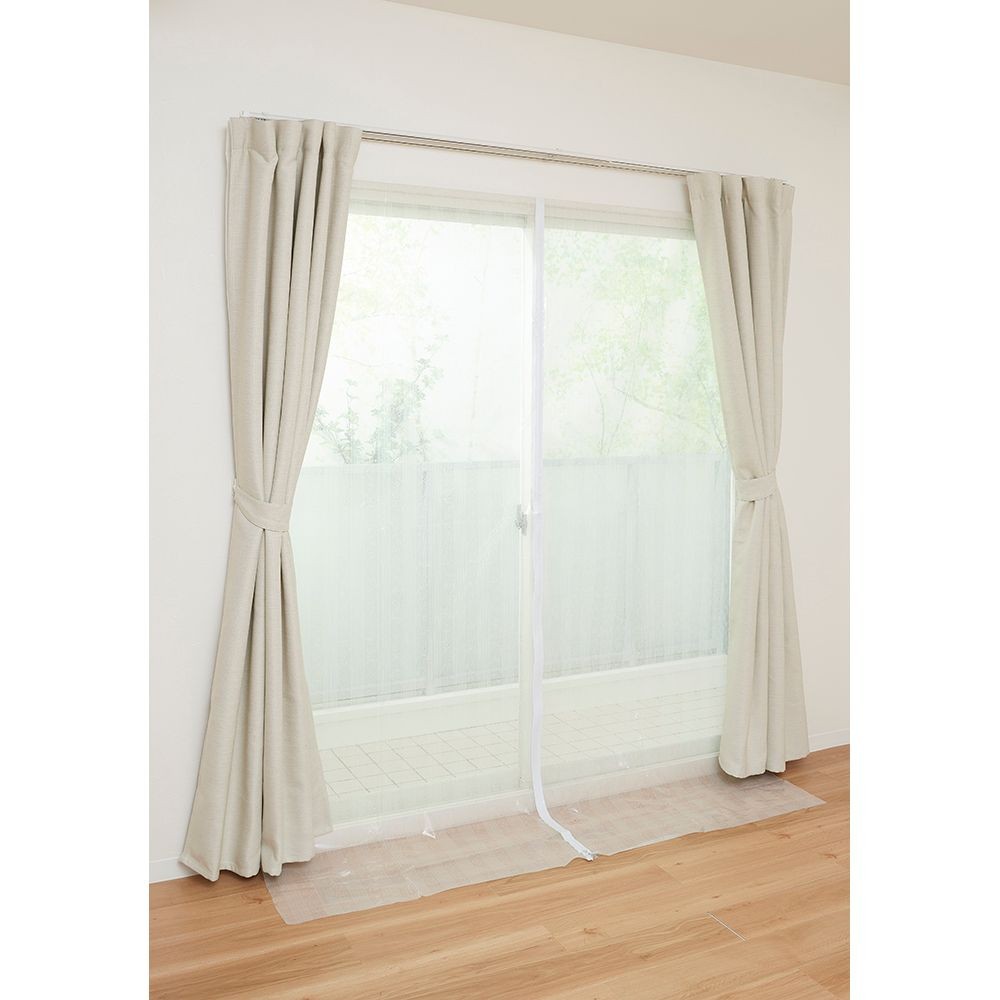 窓まるごと冷気ガードシート　ラインレース　２００ｘ２２５ｃｍ, ラインレース, 200×225cm