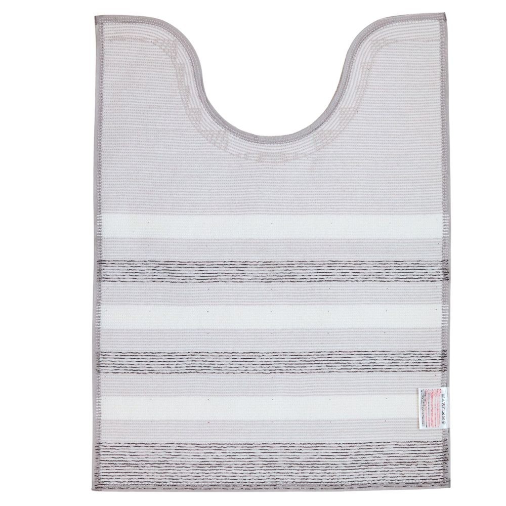 センコーＮＥＯボーダーロングトイレマット, グレー, 80×60cm