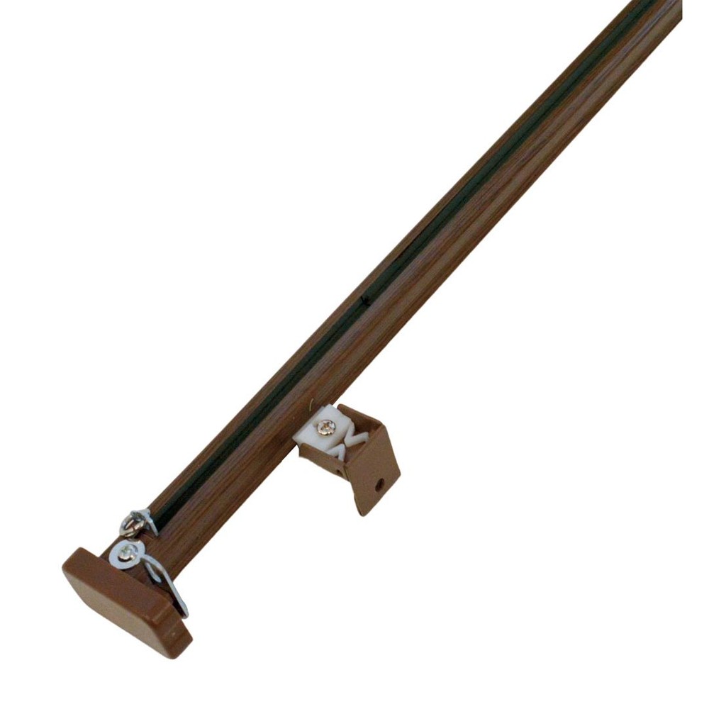 伸縮角型カーテンレール　２．０ｍ用シングル, 木目ナチュラル, 2.0ｍ用シングル