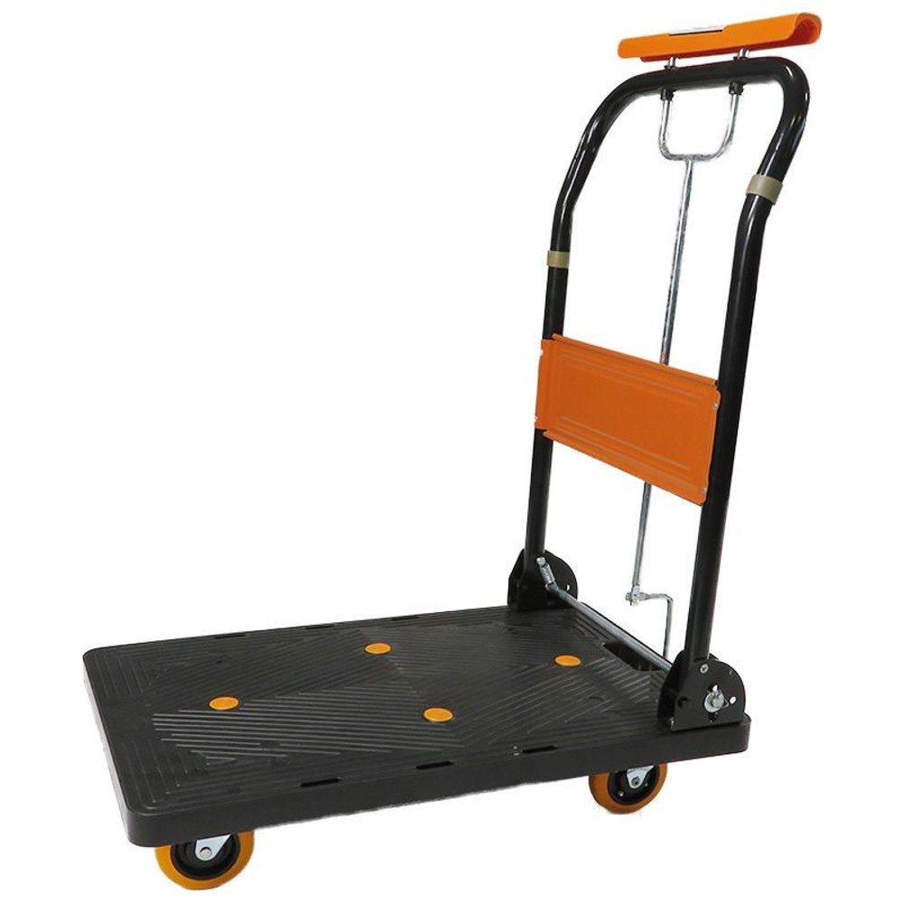 ビバホームオリジナル ハンドブレーキ付きカルシズ樹脂台車, 耐荷重150kg, 幅450&times;奥行730&times;高さ910