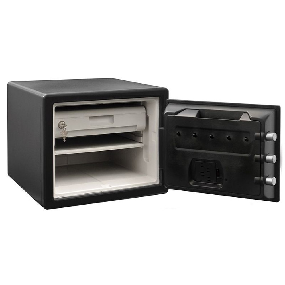 【廃棄料無料・開梱・設置費込】セントリーアラームセーフ  JFW082UEL タッチパネル式 1時間耐火 22.8L【メーカー直送・代引不可】, ブラック, JFW082UEL