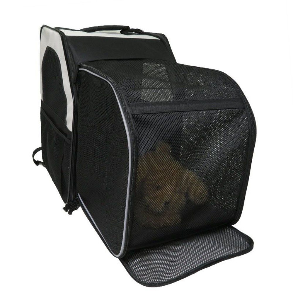 広がってケージにもなるペットリュック, ブラック, 約1730g
