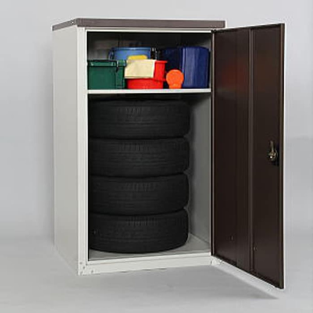 グリーンライフ 扉式タイヤ収納庫 TBT-132 MBR【メーカー直送・代引不可】, ダークブラウン/ライトグレー, 幅80cm&times;奥行75(73)cm&times;高さ132cm