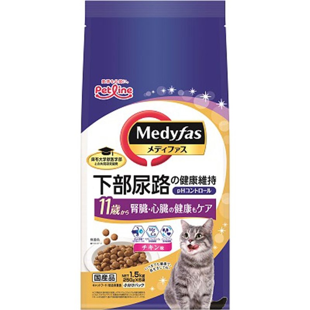 ペットライン　メディファス11歳からチキン味1．5ｋｇ, 11歳からチキン, 1.5kg