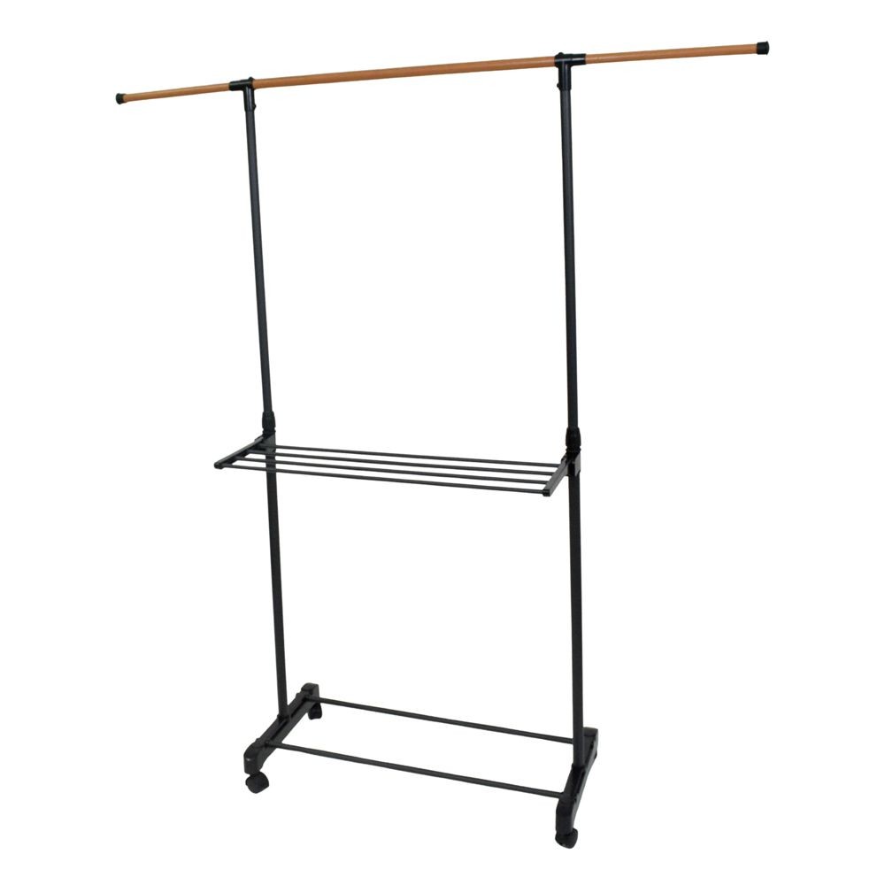 デザイン室内物干しＨ型, ブラック, 91.5cm