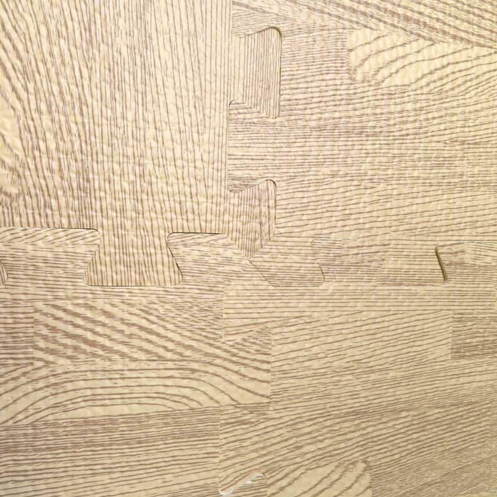 つなげるソフトマット　9枚組　木目柄, ホワイト, 9枚組