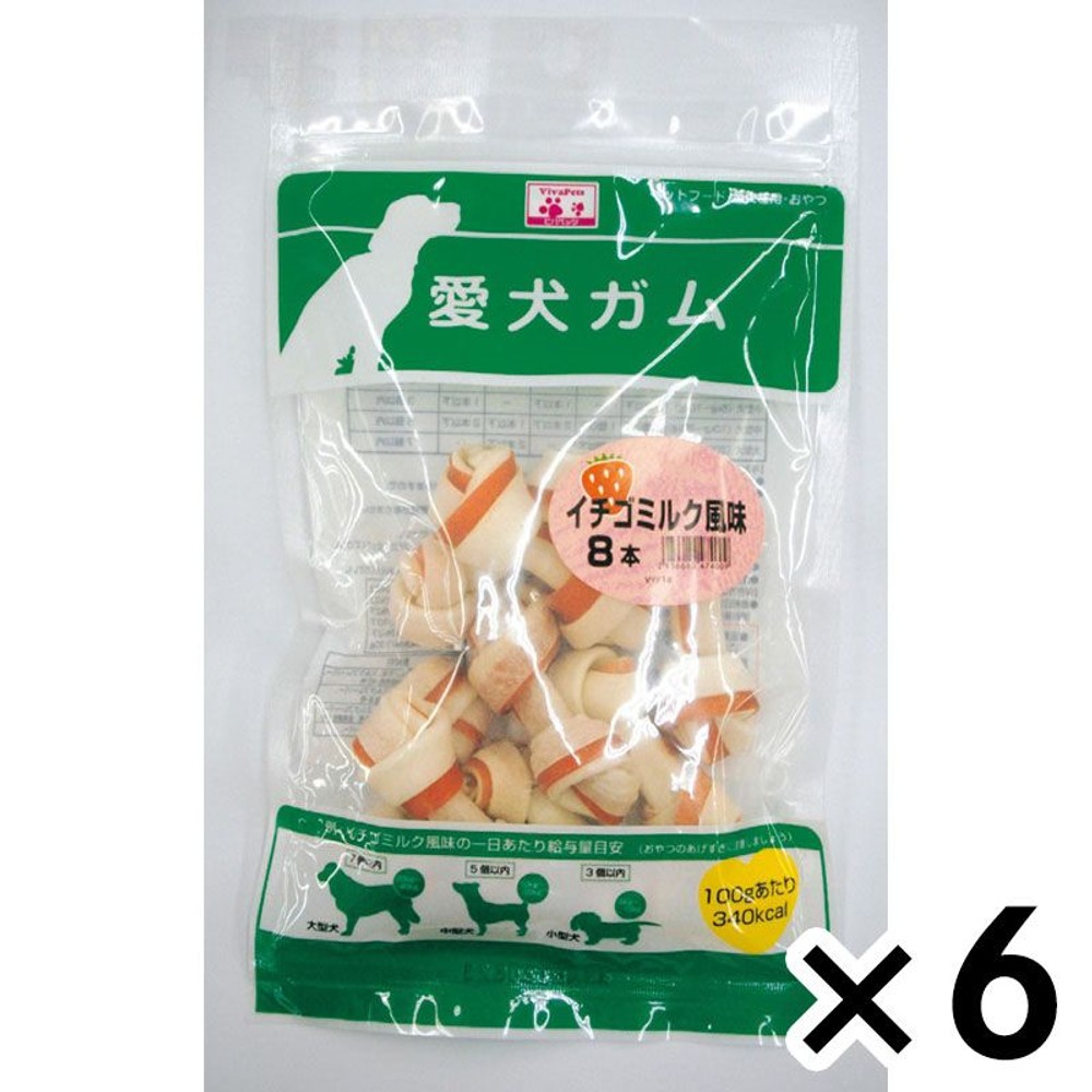 愛犬ガム　イチゴミルク風味8本 &times;6個セット, その他カラー１, その他サイズ１