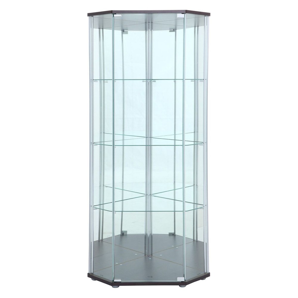 【Mdware削除】ガラスコレクションケースコーナータイプ背面ミラー【メーカー直送・代引不可】