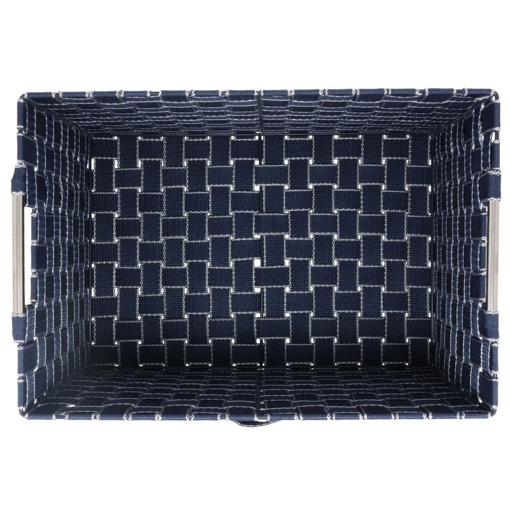 ステンレス取手ＰＰボックス　スクエアＬ, ネイビー, スクエアL