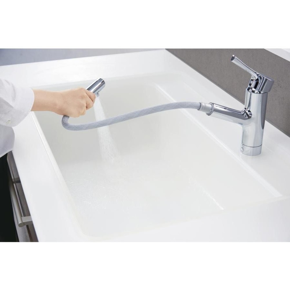 TOTO 台付シングル混合栓 一般地用 TKS05305JA, メッキ, TKS05305JA