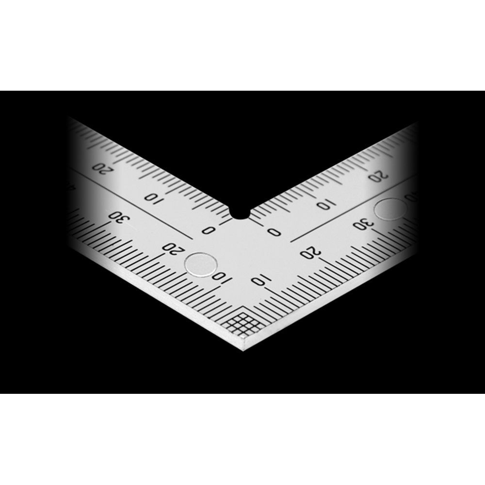 曲尺厚手広巾 シルバー 30cm表裏同目8段目盛マグネット付JIS, シルバー, 30cm