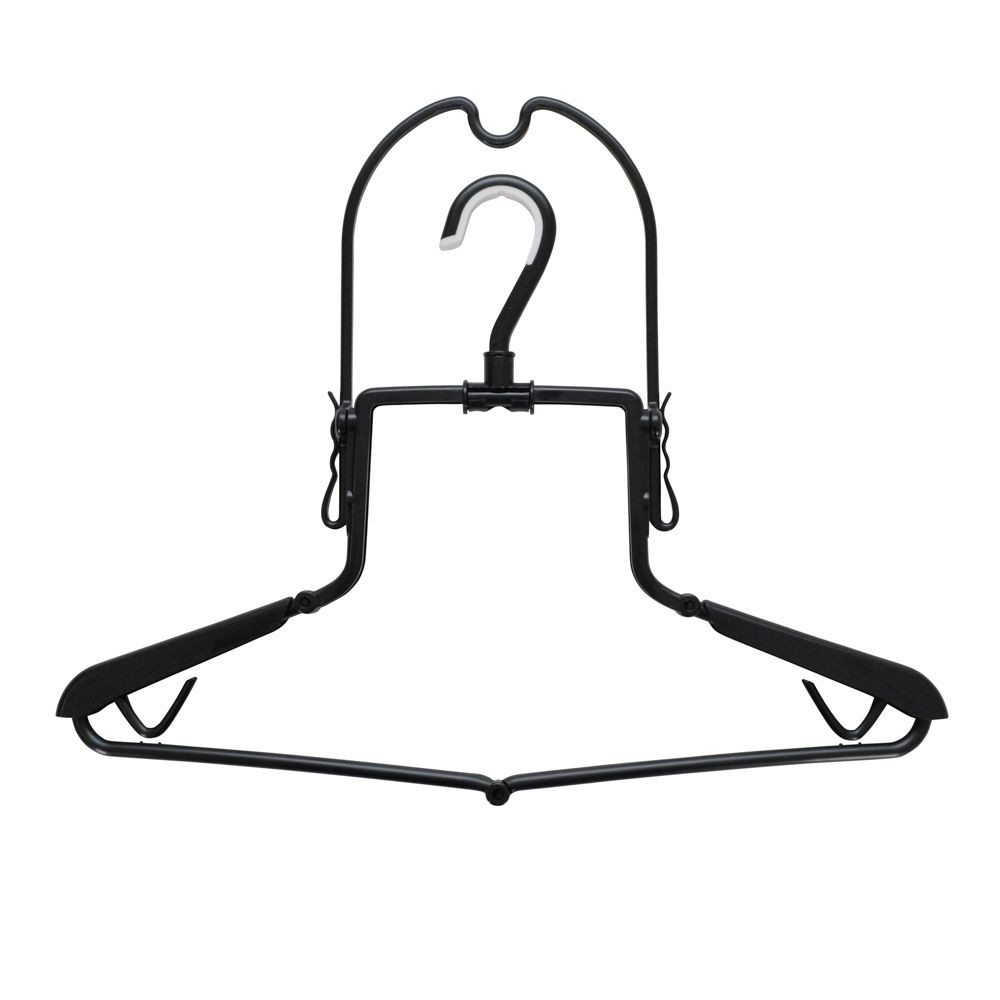 折りたたみ式パーカーハンガー ブラック, ブラック, 1個